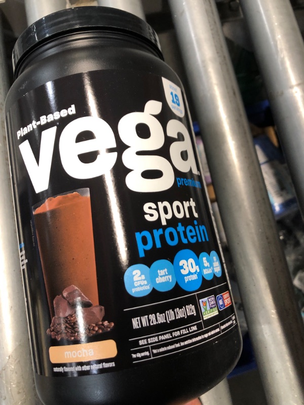 Photo 2 of ***(EXP:JULY 17 2024 )NONREFUNDABLE***Vega Sport Protein Powder Mocha (19 Servings, 28.6 Ounce) - Plant-Based Vegan Protein Powder, BCAAs, Amino Acid, tart cherry, Non Dairy, Keto-Friendly, Gluten Free, Non GMO (Packaging May Vary)