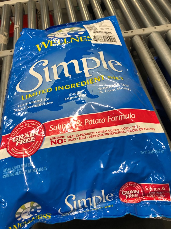 Photo 1 of ***(EXP: aug 2025 )NONREFUNDABLE***Wellness Natural Pet Food Wellness Simple Natural Grain Free Limited Ingredient Dry Dog Food, Salmon and Potato Recipe, 24-Pound Bag Salmon 24 Pound (Pack of 1)