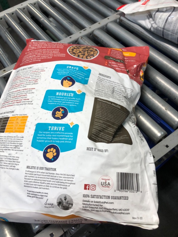 Photo 2 of ***(EXP: )NONREFUNDABLE***Solid Gold Nutrientboost Wolf King Large Breed Dog Food - Whole Grain Dry Dog Food Kibble Made with Real Bison, Brown Rice & Sweet Potato - Omega 3, Superfood & Digestive Probiotics - 22 LB Bag Bison, Brown Rice & Sweet Potato w/