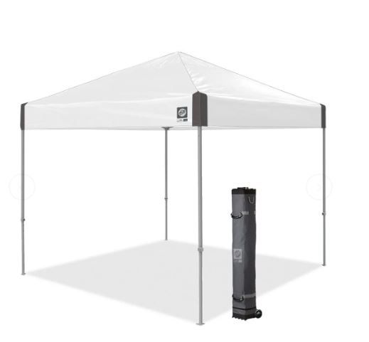 Photo 1 of ***USED - MAJOR DAMAGE - NO PACKAGING - SEE COMMENTS***
E-Z UP Ambassador Instant Pop Up Canopy Tent, 10' x 10', Roller Bag White
