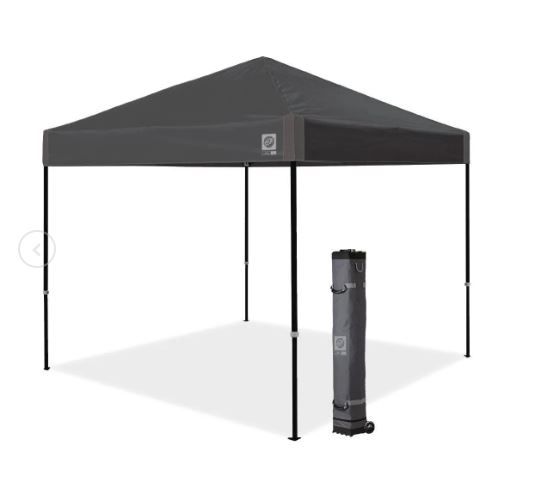 Photo 1 of ***USED - MAJOR DAMAGE - FRAME SNAPPED - CASE SLASHED - SEE PICTURES - NO PACKAGING***
E-Z UP Ambassador Instant Pop Up Canopy Tent, 10' x 10', Roller Bag, Steel Gray
