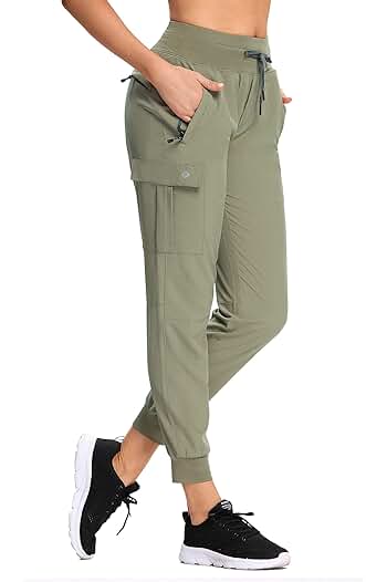 Photo 1 of (MEDIUM) RlaGed Women’s Lounge Cargo Hiking Pants Lightweight Joggers Quick Dry Water Resistant Outdoor Fishing UPF 50+ 
