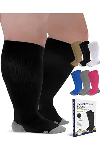 Photo 1 of  (2 XL) Pembrook Plus Size Compression Socks Wide Calf - Wide Calf Compression Socks for Women Plus Size

