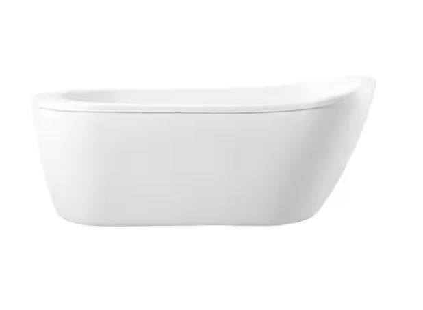 Photo 1 of **minor scratches on item**
Cantora 60 in. Freestanding Flatbottom Single-Slipper Soaking Bathtub with Reversible Drain in White