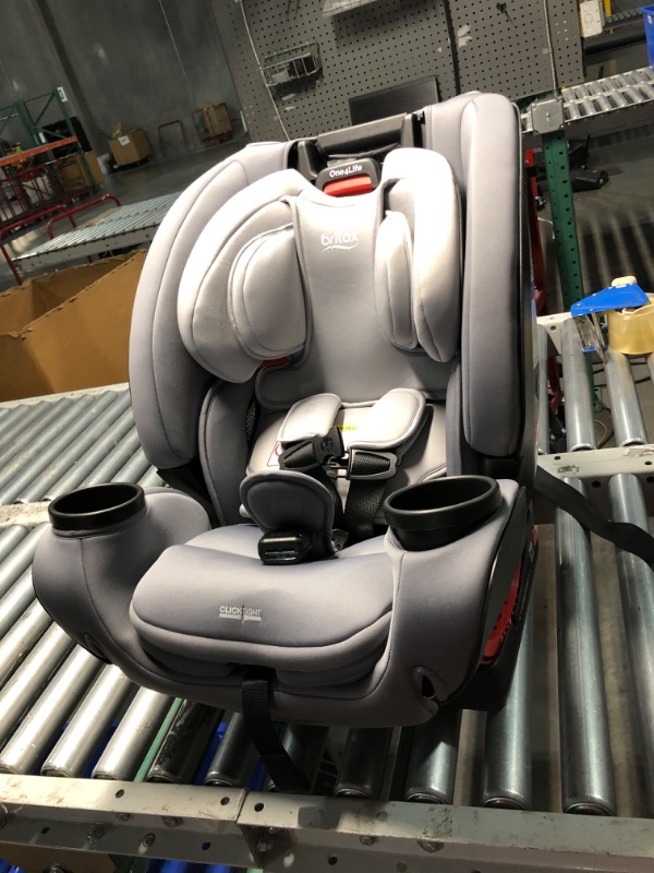 Photo 7 of ***USED - DIRTY - LIKELY MISSING PARTS***
Britax One4Life Convertible Infant Car Seat, 10 Years of Use from 5 to 120 Pounds, Converts from Rear-Facing to Forward-Facing Booster Seat, Machine-Washable Fabric, Glacier Graphite