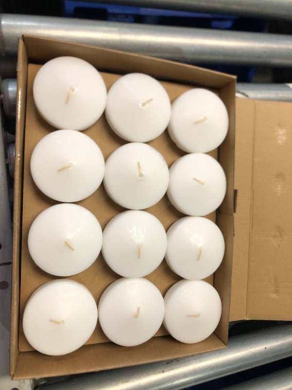 Photo 2 of (READ FULL POST) 24 Pack Floating Candles, 3” White Unscented Dripless Wax Burning Candles, for Cylinder Vases, Weddings, Party and Holiday …
