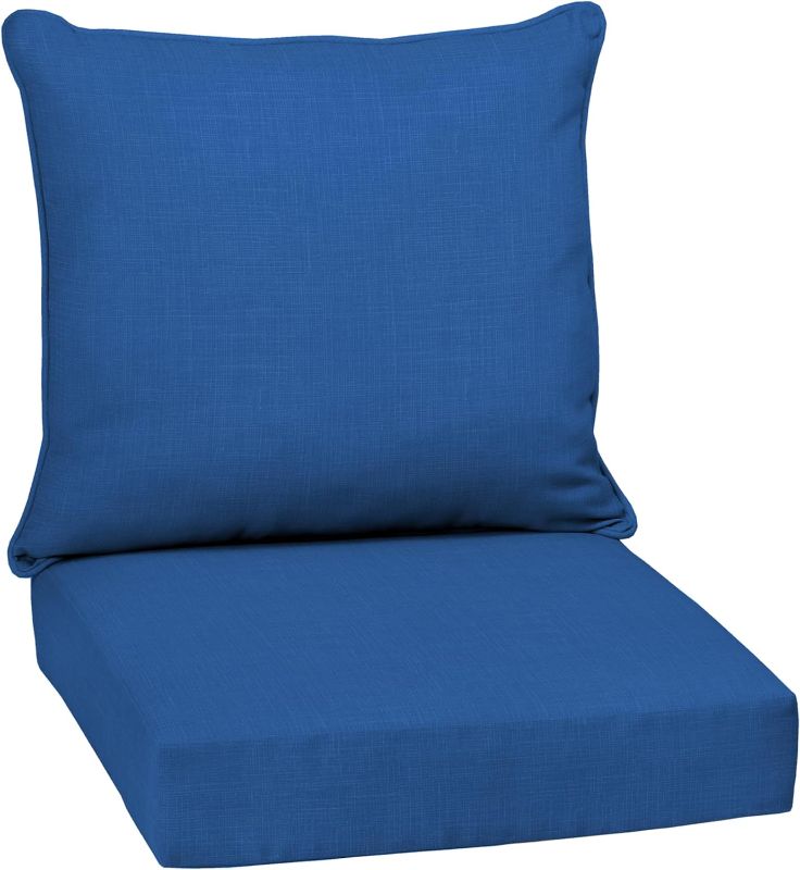 Photo 1 of 
Arden Selections Outdoor Deep Seat Set, 24 x 24, Rain-Proof, Fade Resistant, Deep Seat Bottom and Back Cushion 24 x 24, Cobalt Blue Texture