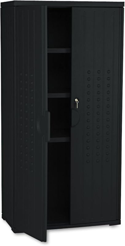 Photo 1 of 
Iceberg ICE92551 OfficeWorks High Density Polyethylene Storage Cabinet, 18" Length x 33" Width x 66" Height, Black