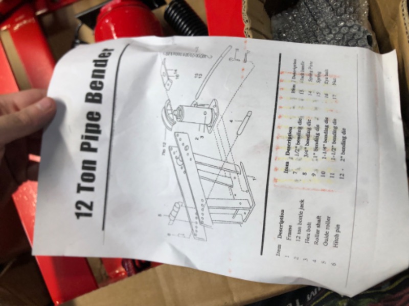 Photo 4 of 
TBAPFS 12 Ton Pipe Bender Manual Hydraulic, Piping Bending Exhaust Tube Fabric with 6 Dies, Adjustable Rollers 90-180 Degree Bending Steel