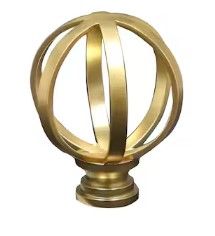 Photo 1 of allen + roth 3 2-Packs (6 total) Brushed Gold Steel Curtain Rod Finials