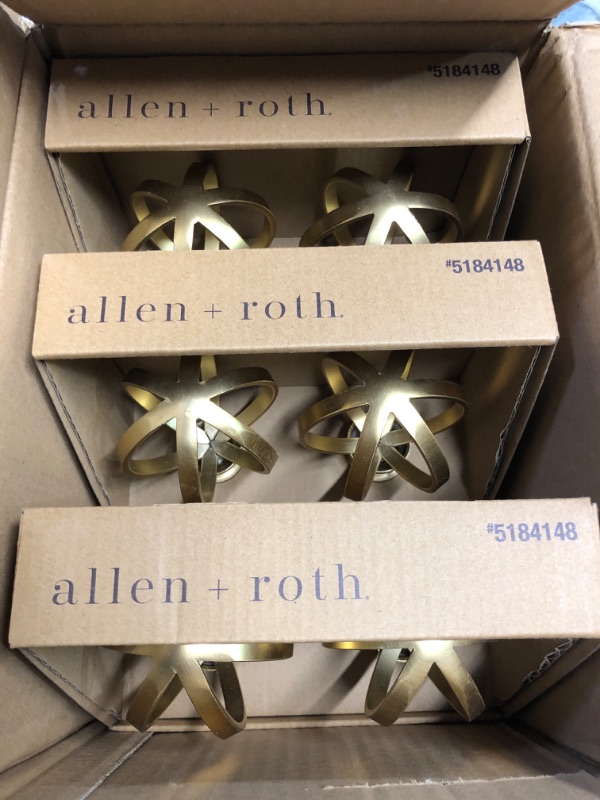 Photo 3 of (READ FULL POST) allen + roth 2-Pack Brushed Gold Steel Curtain Rod Finials