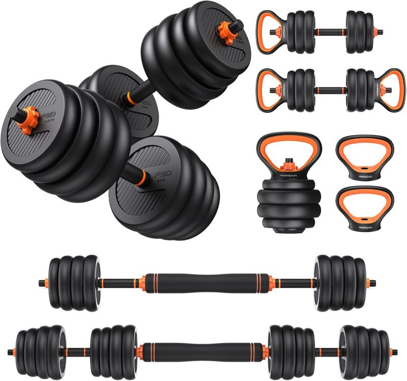 Photo 1 of 
Adjustable Dumbbell Set, 25lb/55lb Free Weight Set Pair Fast Adjust Dumbbell Weight for Exercises,Dumbbells for Men and Women Home Gym Workout Equipment