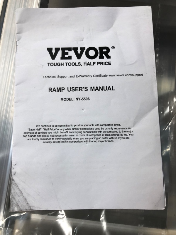 Photo 2 of [MISSING PINS AND GLOVES] VEVOR Aluminum Ramps, 6800 lbs, Heavy-duty Ramps with Top Hook Attaching End, Universal Loading Ramp 