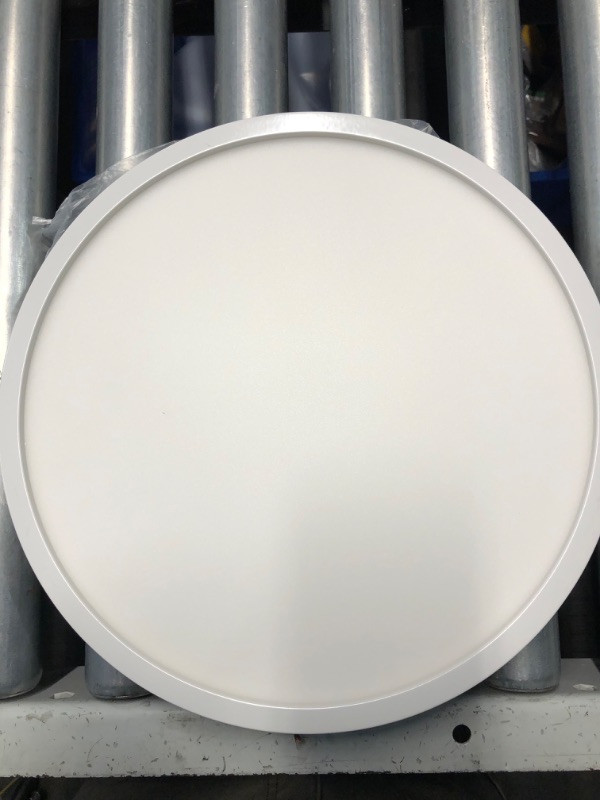 Photo 1 of [SCREWS NOT INCLUDED} Project Source Adjustable Color Temperature 1-Light White LED Flush Mount Light