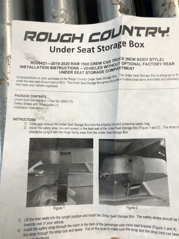 Photo 3 of [MISSING STRAPS  & SMALL SCRAPS UNDER ] Rough Country Under Seat Storage for 2019-2024 Ram 1500