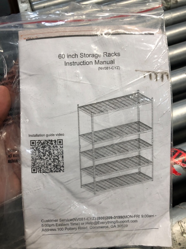 Photo 1 of [MISSING HARDWARE ]Metal Shelving, Heavy Duty Adjustable Storage Rack, 