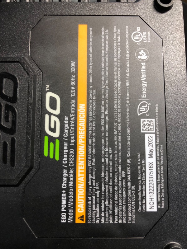 Photo 1 of [CHARGER DOES NOT CHARGE BUT BATTERY LIGHTS UP] EGO POWER+ 56-volt 765-CFM 200-MPH Battery Handheld Leaf Blower 5 Ah (Battery and Charger Included)