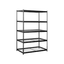 Photo 1 of [MISSING SOME HARDWARE ]Project Source Metal Heavy Duty 5-Tier Utility Shelving Unit (48-in W x 24-in D x 72-in H) Gray, (1000-lb Capacity Per Shelf)