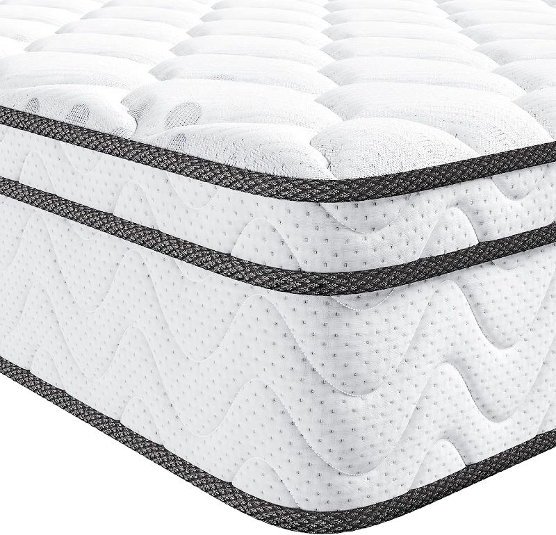 Photo 1 of 
Vesgantti Queen Mattress, 10 Inch Hybrid Mattress with Memory Foam & Pocket Spring, Ergonomic Design for Pressure Relief, Medium Firm