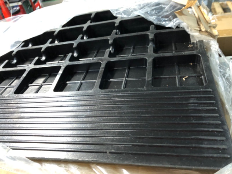 Photo 3 of 
VEVOR Rubber Threshold Ramp, 2.6" Rise Threshold Ramp Doorway, 3 Channels Cord Cover Rubber Threshold Ramp, Rubber Angled Entry