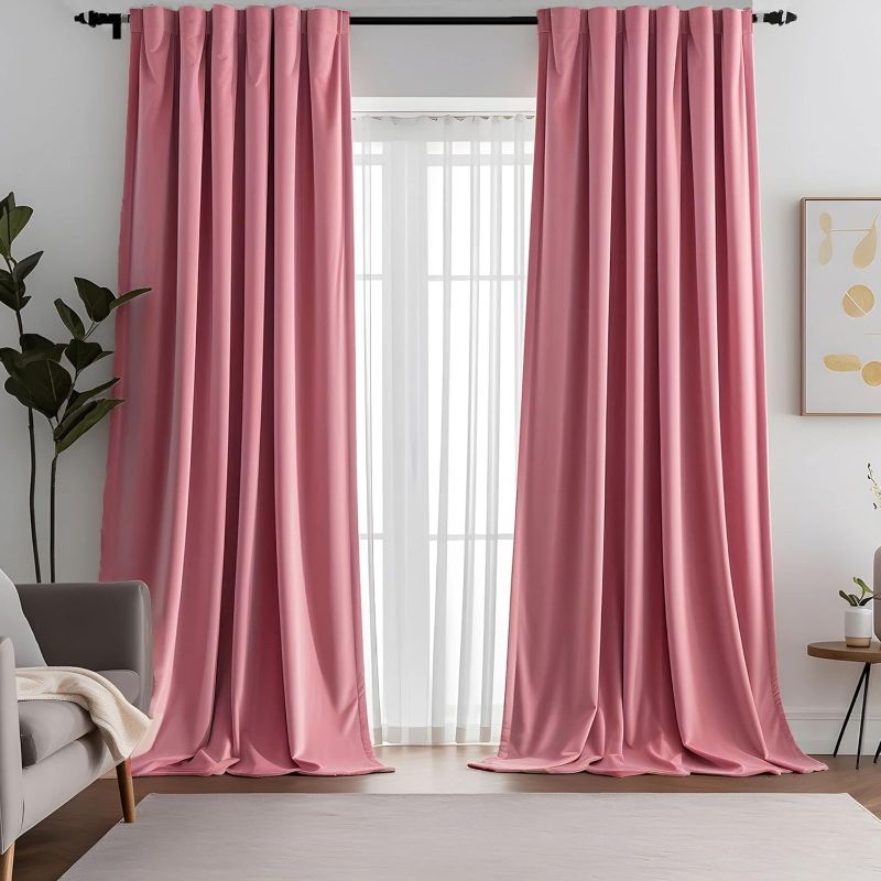 Photo 1 of 
Blush Pink Velvet Curtains 96 inches long Luxury Room Darkening for Bedroom Living Room,Thermal Insulated Super Soft Window Drapes,Rod Pocket & Back