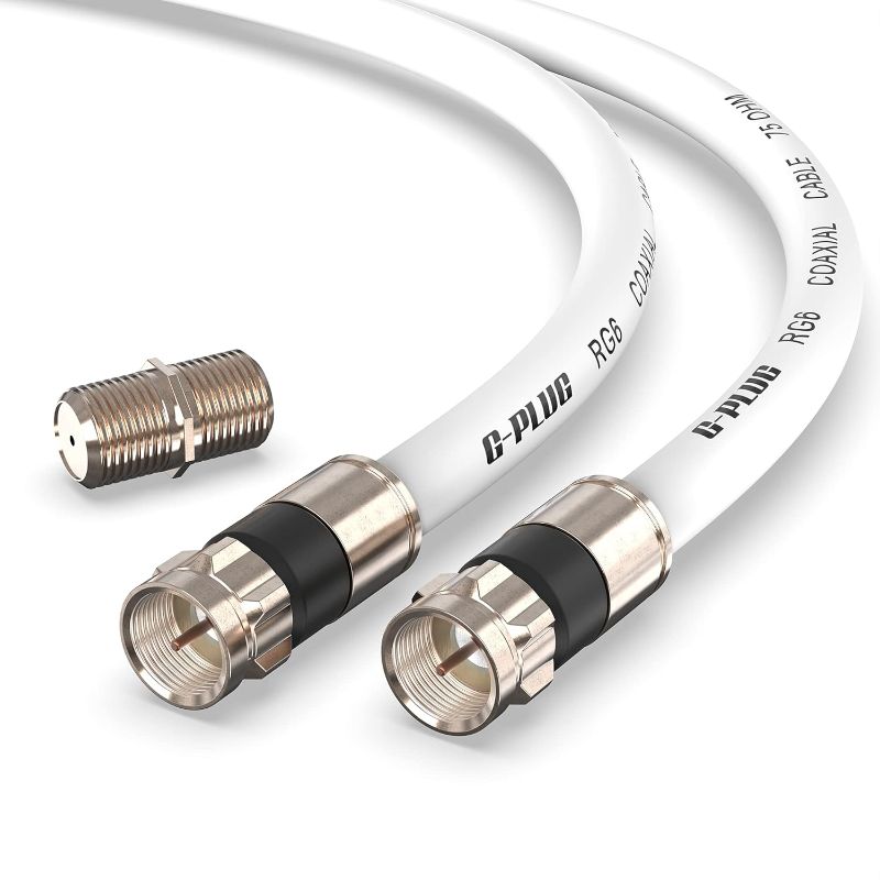 Photo 1 of 
G-PLUG 30FT RG6 Coaxial Cable Connectors Set – High-Speed Internet, Broadband and Digital TV Aerial, Satellite Cable Extension 