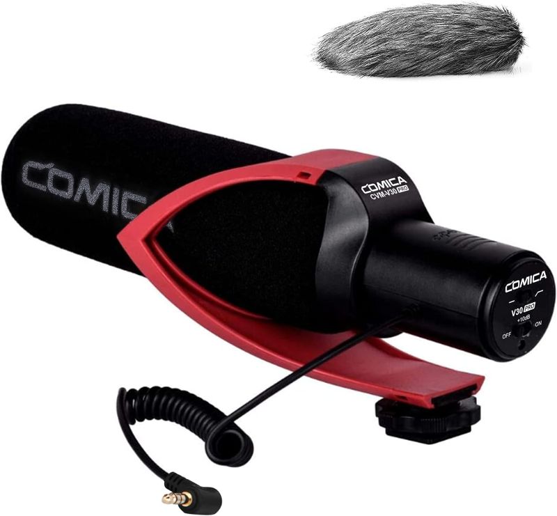 Photo 1 of 
comica Camera Microphone CVM-V30 PRO Shotgun Video Microphone with 3.5mm Interface,Interview VideoMic for Canon Nikon Sony Panasonic Fuji Olympus