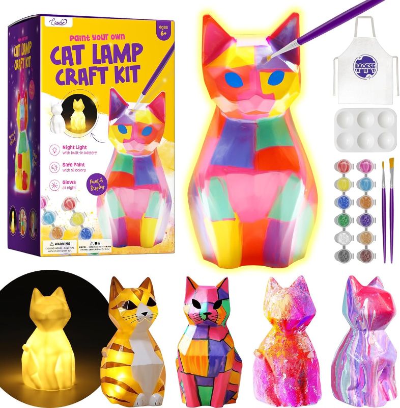 Photo 1 of 
Paint Your Own Cat Lamp Kit, Art Supplies Arts & Crafts Kit, Painting kit for Kids 6-12, Arts and Crafts for Kids Ages 8-12