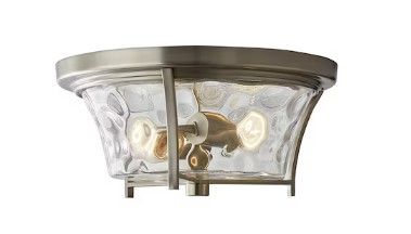 Photo 1 of allen + roth Latchbury 14.02-in W Aged Bronze Transitional Standard Flush Mount Light