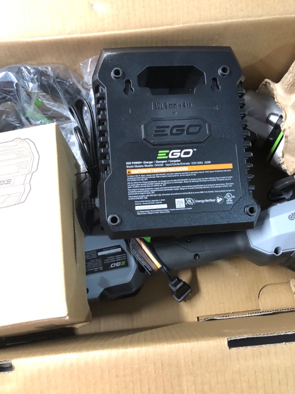 Photo 1 of EGO Power+ ST1623T 16-Inch 56-Volt Lithium-Ion Cordless POWERLOAD™ with LINE IQ™ Telescopic Carbon Fiber Straight Shaft String Trimmer, 4.0Ah Battery and Charger Included 16" Line IQ Trimmer w/4Ah Battery