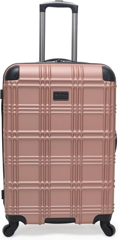 Photo 1 of ***USED - SCRATCHED AND SCRAPED***
Ben Sherman Nottingham Lightweight Hardside 4-Wheel Spinner Travel Luggage, Rose Gold, 24-Inch Checked