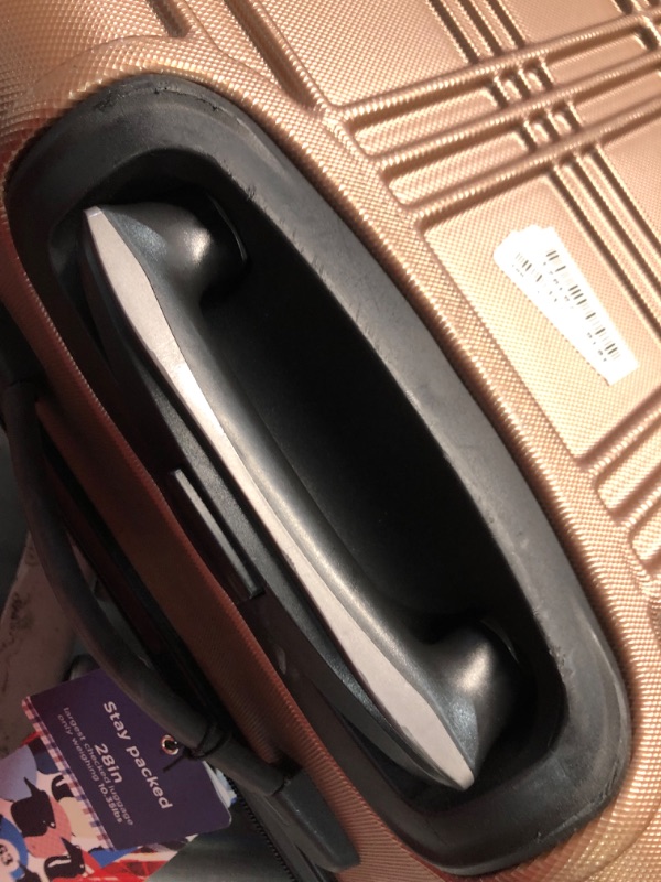 Photo 7 of ***USED - SCRATCHED AND SCRAPED***
Ben Sherman Nottingham Lightweight Hardside 4-Wheel Spinner Travel Luggage, Rose Gold, 24-Inch Checked