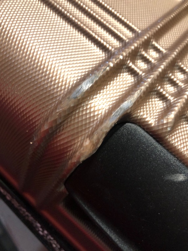 Photo 5 of ***USED - SCRATCHED AND SCRAPED***
Ben Sherman Nottingham Lightweight Hardside 4-Wheel Spinner Travel Luggage, Rose Gold, 24-Inch Checked