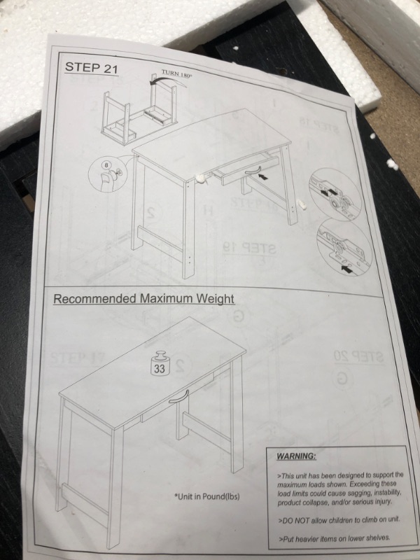 Photo 4 of ***USED - MISSING PARTS - UNABLE TO VERIFY FUNCTIONALITY***
FURINNO Jaya Writing Desk For Residential Use With DrawerBlack, Blackwood, Large Blackwood With Drawer, 17.5"D x 39.21"W x 29.02"H