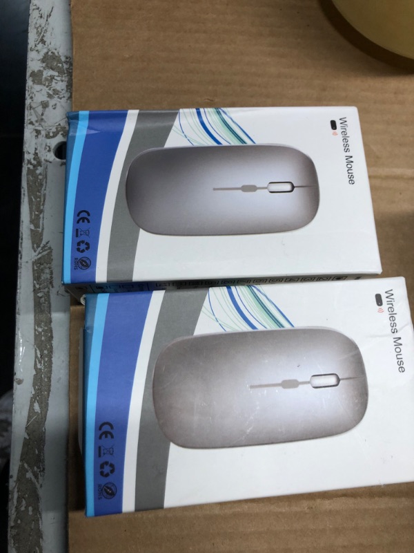 Photo 2 of (Pack of 2) Wireless Bluetooth Mouse,LED Rechargeable Laptop Mouse .Portable Office Computer Mice use(BT5.2 and USB 2.4G) Dual Mode Connection,Silent,Slim,for Apple Laptop/ipad Tablet/Mac/PC/phone.(Black)
