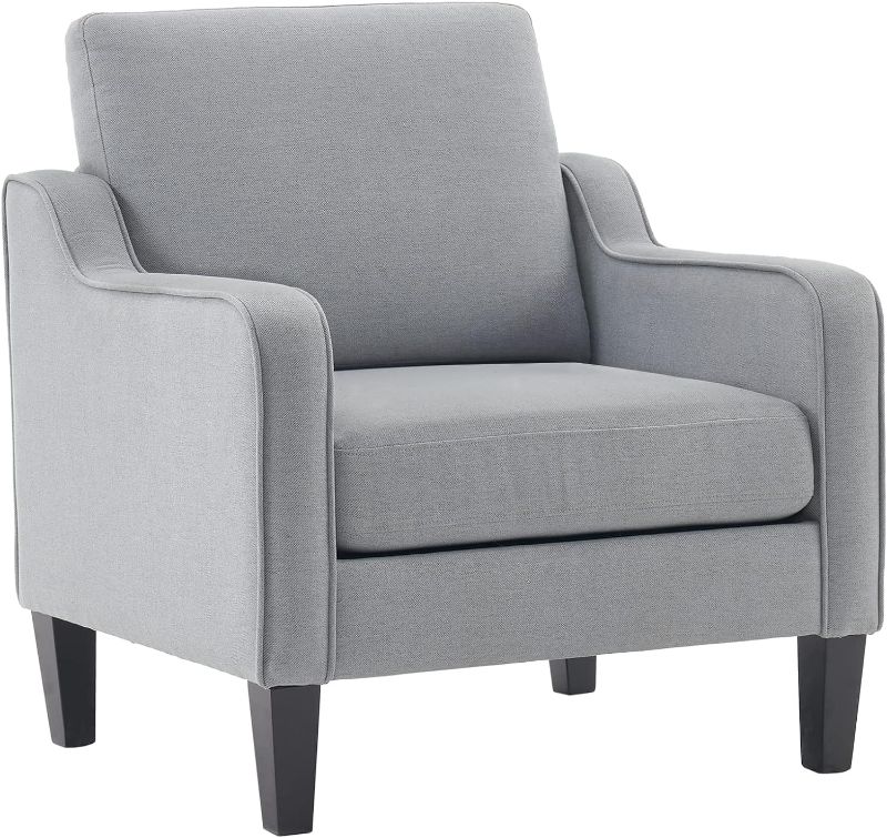 Photo 1 of ***UNABLE TO IDENTIFY EXACT ITEM - STOCK PHOTO FOR REFERENCE ONLY - ACTUAL ITEM MAY DIFFER - SEE PICTURES***
Modern Accent Chair,Light Grey Fabric, With Armrests, For Living Room