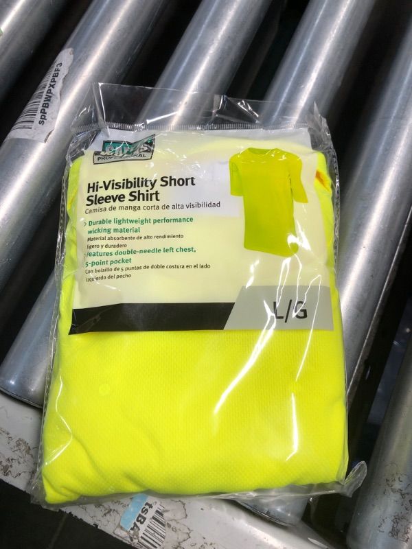 Photo 2 of ***STOCK PHOTO REFERENCE ONLY***(short SLEEVE) 
Safety Works High Visibility Economy short Sleeve Shirt with Pocket, Performance Wicking Material, Breathable, Yellow, Large, (SW46406-L)