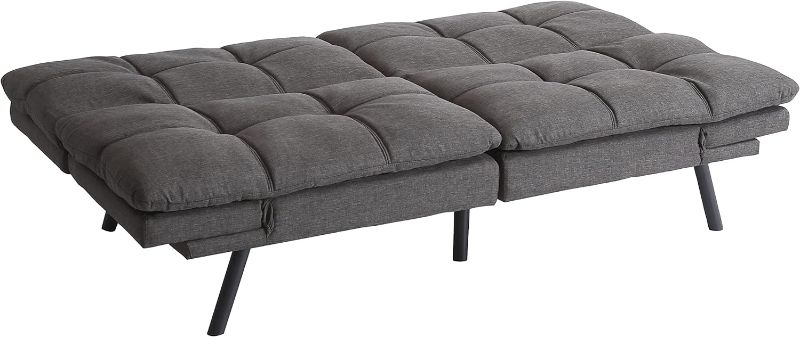 Photo 1 of Futon Sofa Bed Dark Grey Futon Couch 71" Convertible Sofa Bed Fabric Loveseat Sleeper Sofa Small Couches for Small Spaces with Adjustable Backrest and Armrest