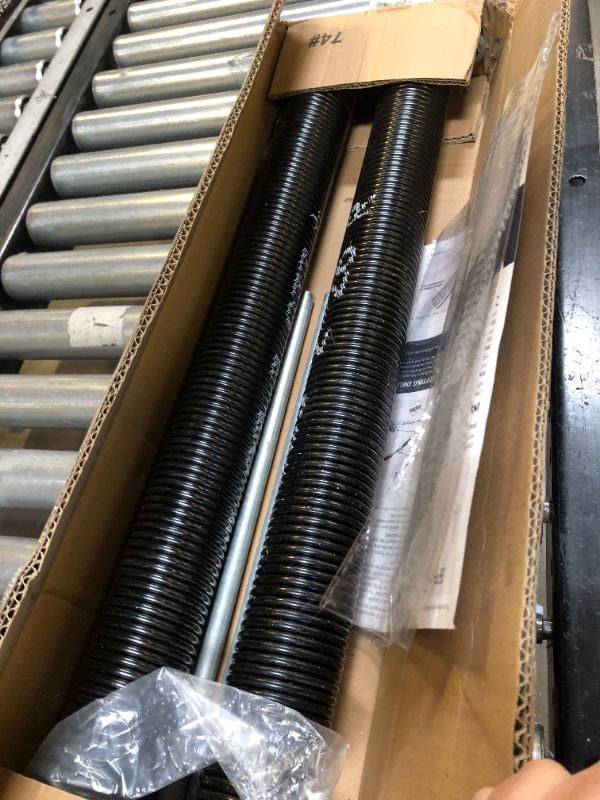 Photo 2 of Pair of 2" Garage Door Torsion Springs Set with Non-Slip Winding Bars&Gloves, High Quality Precision Electrophoresis Oil-Free Black Coated for Replacement, MIN 16,000 Cycles (0.225x2''x26'') 0.225X2"X26"