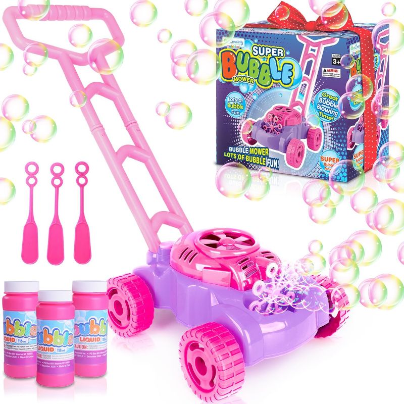 Photo 1 of ArtCreativity Bubble Lawn Mower for Toddlers, Kids Bubble Blower Machine, Indoor Outdoor Push Gardening Toys for Kids Age 1 2 3 4 5, Birthday Gifts Party Summer Backyard Toys for Preschool Baby Girls
