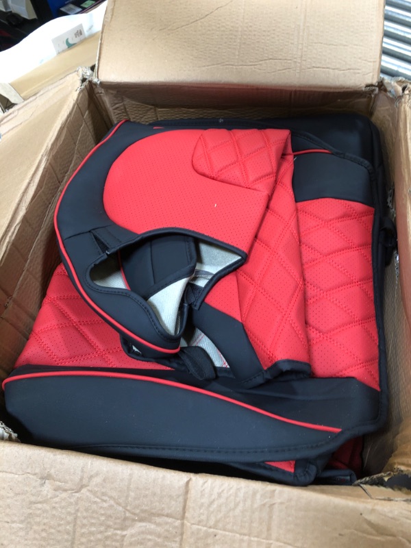 Photo 1 of MIROZO Tesla Model Y Seat Cover, Waterproof Faux Leather Tesla Seat Covers Front and Rear Seats Covers for 2021-2023 Tesla Model Y(Full Set,Red) Black and Red Model Y