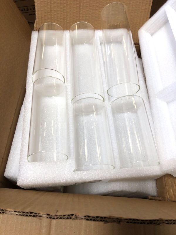 Photo 2 of Shihanee White Pillar Candles and Glass Cylinder Vases Clear Cylinder Candle Holders for Slim Pillar Candles Wedding Centerpieces(36 Pcs)
