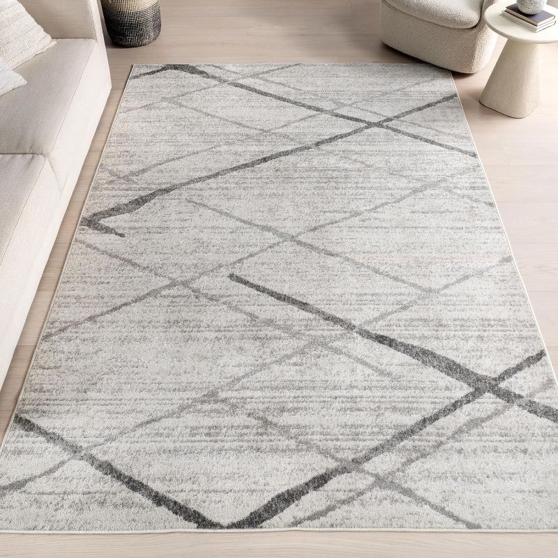 Photo 1 of nuLOOM Thigpen Contemporary Area Rug - 7x9 Area Rug Modern/Contemporary Grey/Off-White Rugs for Living Room Bedroom Dining Room Kitchen
