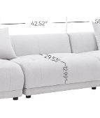 Photo 1 of COLAMY 143" Sectional Sofa Couch for Living Room, Oversized Convertible L-Shaped Sofa Set Couches with Ottoman and 4 Back Pillows, Modern 3-Seater Fabric Couch Sofa- Beige   *** MIDDLE SEAT ONLY ***