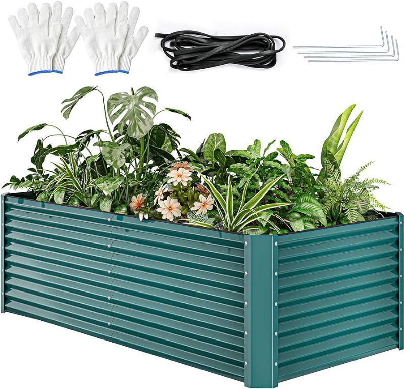 Photo 1 of YITAHOME 8x4x2ft Raised Garden Bed Kit, Outdoor Large Metal Patio Planter Box
