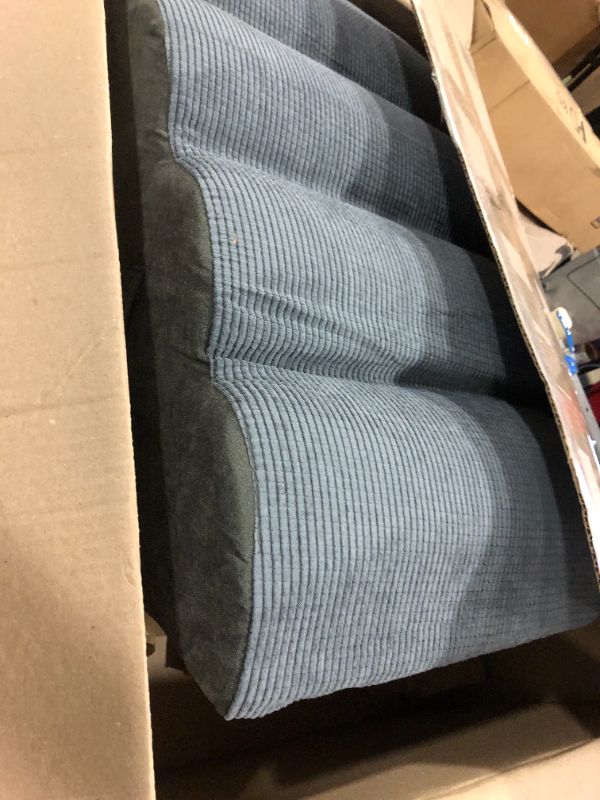 View 3 of Dog-Stairs-for-Small-Dogs: Pawtners 4 Steps Dog Ramp for Bed, Pet Stairs with High Density Foam for Large Cat and Medium Dogs, Dog Steps for Dogs to Get on Bed with Pockets for Car Sofa Couch Bed Grey