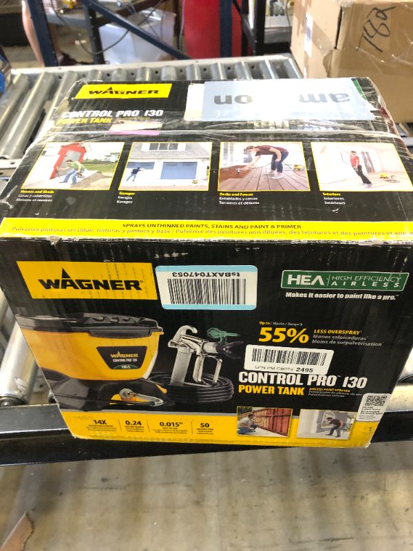 Photo 1 of Wagner Spraytech 2422951 Control Pro 130 Paint Sprayer Kit, High Efficiency Airless Sprayer with Low Overspray & 12" Extension, 515 & 413 Tip for Large Projects, Yellow
