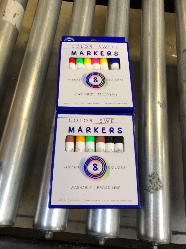 Photo 2 of  2 PACK--- Color Swell Washable Markers With 8 Vibrant Colors Are Perfect for Teachers, Kids, Parties, and Classrooms