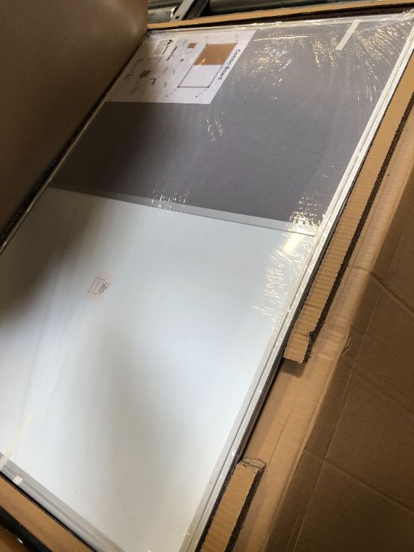 Photo 2 of DexBoard Grey Felt Bulletin/Dry Erase Combo Board, Magnetic Whiteboard/Grey Felt Bulletin Combination Board with Pen Tray, 36 x 24 Inch 36" x 24"