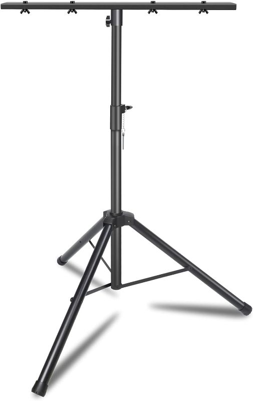 Photo 1 of DJ Light Stand T-Bar DJ Light Stand Heavy Duty Par Portable Par Can Tripod, Stage Lights Stand Adjustable 35-65 Inch, DJ Lighting Stand Suitable for Stage, Bar, Banquet, Party

